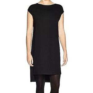 Eileen Fisher Black Dress Womens Small Viscose Blend Minimalist Casual Lagenlook